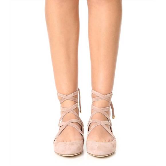 NEW DIANE VON FURSTENBERG women's dakar ballet flats in powder - Picture 2 of 3